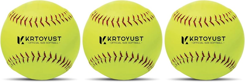 KRTOYUST ® Softball Ball,11" & 12" Official Size Softballs Great for Practice Training - Comply with Official Size and Weight Standard - Image 1
